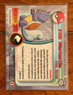 1999 Topps Pokemon Wartotle #08 TV Animation Series Blue Logo - Image 2