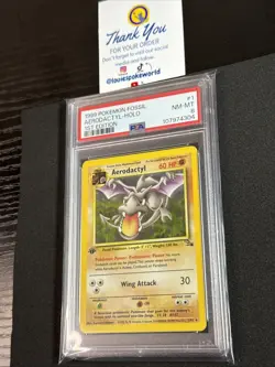 1999 Pokemon Fossil Aerodactyl Holo 1st Edition - PSA 8 - - Image 4