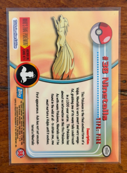 1999 Topps Pokemon Ninetails #38 TV Animation Blue Logo 1st Series - Image 2