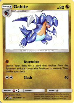 Gabite SV39/SV94 Pokemon Hidden Fates: Shiny Vault Shiny Holo Rare NM - Image 1