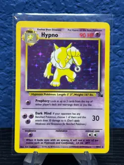 Pokemon TCG Hypno Fossil Holo Unlimited Rare Card 8/62 LP - Image 1