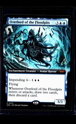 MTG Magic The Gathering DSK Duskmourn Extended Art 373 Overlord of the Floodpits - Image 1