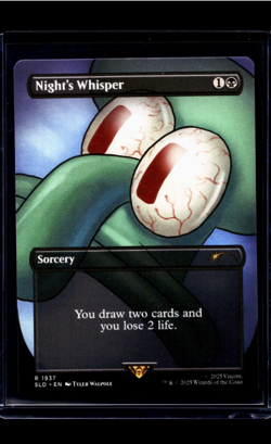 2025 MTG Magic The Gathering SLD Secret Lair Borderless #1937 Night's Whisper - Image 1