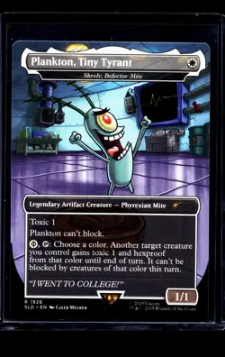 MTG Magic The Gathering SLD Secret Lair Borderless #1926 Plankton Tiny Tyrant - Image 1