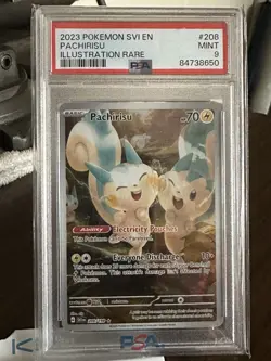 2023 Pokemon Pachirisu Illustration Rare #208 SVI EN PSA 9 Mint! - Image 1