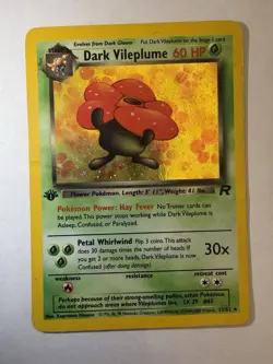 Pokemon TCG Dark Vileplume Team Rocket 1st Edition Holo Rare 13/82 60 HP Kagema. - Image 1