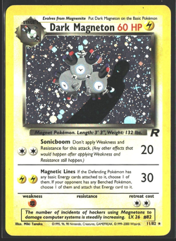 2000 Dark Magneton 11/82 Team Rocket Holo Rare Pokemon TCG Genuine Vintage - Image 1