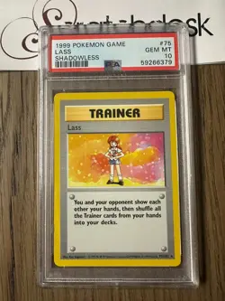 PSA 10 - Pokemon LASS 75/102 - SHADOWLESS BASE SET Trainer - GEM MINT - Image 1