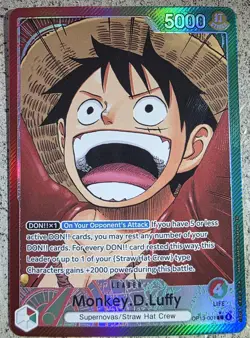 One Piece Monkey D Luffy Alt Art Leader OP-013 Carrying On His Will English - Image 1