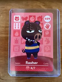 Rasher #029 - Animal Crossing Amiibo Card Nintendo Series 1 - Image 1