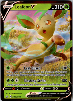 Leafeon V - SWSH194 - Pokemon Sword & Shield Promo Ultra Rare Holo Card NM - Image 1