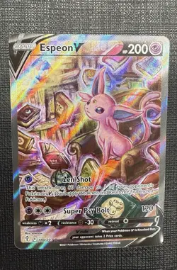 Pokemon Espeon V Full Art Holo Ultra Rare 180/203 SWSH07 Evolving Skies Card - Image 1
