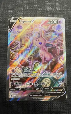 Pokemon Espeon V Full Art Holo Ultra Rare 180/203 SWSH07 Evolving Skies Card - Image 2