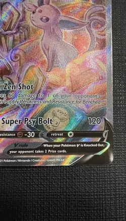 Pokemon Espeon V Full Art Holo Ultra Rare 180/203 SWSH07 Evolving Skies Card - Image 5