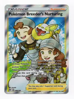 2020 Darkness Ablaze Set Pokemon Card 188 Pokemon Breeder's Nurturing NM - Image 3