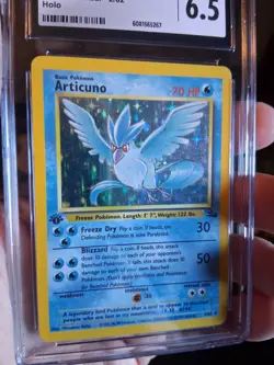 1999 Pokemon Fossil Articuno Holo 2/62 1st Edition NM CGC 6.5 Wotc Vintage Psa - Image 1