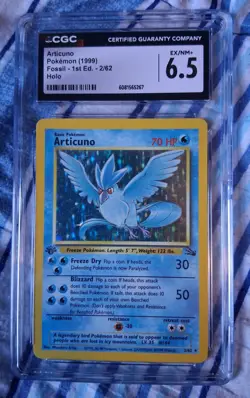 1999 Pokemon Fossil Articuno Holo 2/62 1st Edition NM CGC 6.5 Wotc Vintage Psa - Image 3
