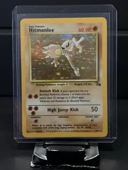 Hitmonlee Fossil 7/62 Holo Rare Pokemon TCG 1999 Edition - Image 1