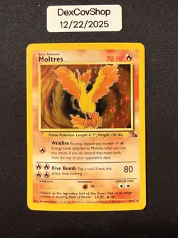 Pokemon TCG Moltres Fossil Holo Card 12/62 Base Set 1999 Wizards - NM/LP - Image 1
