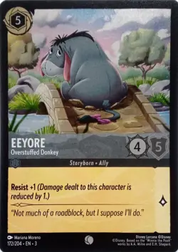 172/204 EEYORE OVERSTUFFED DONKEY INKLANDS FOIL COMMON DISNEY LORCANA CARD - Image 1