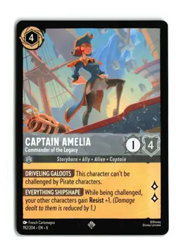 CAPTAIN AMELIA COMMANDER OF THE LEGACY 192/204 SUPER RARE DISNEY LORCANA NM - Image 1