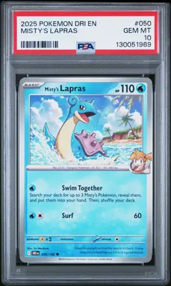 2025 POKEMON DRI EN-DESTINED RIVALS #050 MISTY'S LAPRAS PSA 10 - Image 1