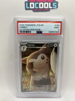 2025 POKEMON JTG EN-JOURNEY TOGETHER ILLUSTRATION RARE #168 FURRET PSA 9 Mint - Image 1