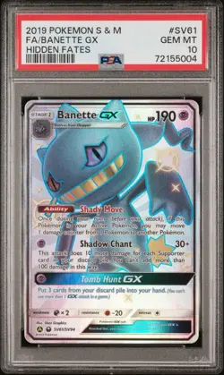 PSA 10 Banette GX SV61/SV94 2019 Hidden Fates: Shiny Vault Pokemon TCG Card GM - Image 1