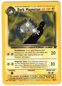 Dark Magneton 28/82 Team Rocket Regular Rare Vintage Pokemon Card - Image 1