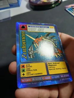 Digimon Cards - 1999 Digi-Battle Foil Holo Zudomon ST-38S Rare - Lightly Played - Image 4