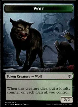 Throne of Eldraine #14 Wolf Token - Image 1