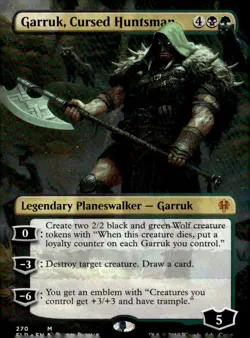 Throne of Eldraine #270 Garruk, Cursed Huntsman (Borderless) - Image 1