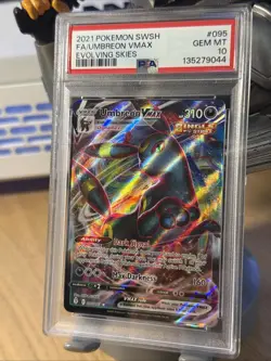 2021 POKEMON SWORD & SHIELD EVOLVING SKIES #095 FULL ART/UMBREON VMAX PSA 10 - Image 2