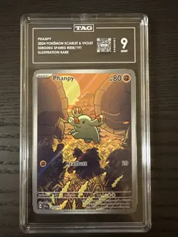 Phanpy 205/191 Illustration Rare 2024 Pokemon Surging Sparks TAG 9 Mint - Image 1