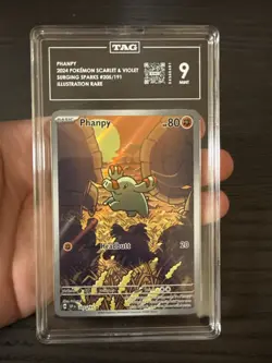 Phanpy 205/191 Illustration Rare 2024 Pokemon Surging Sparks TAG 9 Mint - Image 3
