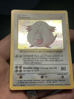 Pokemon TCG Chansey Base Set 1999 Unlimited Holo Rare 3/102 Shadowless- LP - Image 3