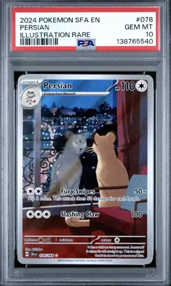 PSA 10 Persian Illustration Rare 078/064 Pokemon Shrouded Fable - Image 1