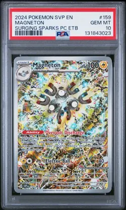 2024 POKEMON SURGING SPARKS POKEMON CENTER ETB PROMO SVP #159 MAGNETON PSA 10 - Image 1