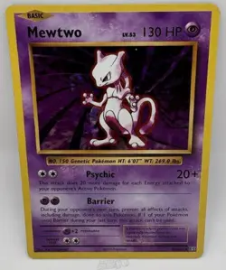 2016 Pokemon XY TCG Mewtwo Evolutions Holo Rare 51/108 Cracked Ice - Image 1