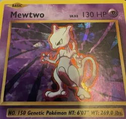 2016 Pokemon XY TCG Mewtwo Evolutions Holo Rare 51/108 Cracked Ice - Image 3