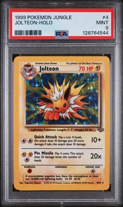 1999 POKEMON JUNGLE #4 JOLTEON-HOLO PSA 9 - Image 1