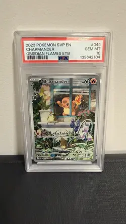 Pokemon 2023 Obsidian Flames Charmander Black Star Promo #44 PSA 10 - Image 1