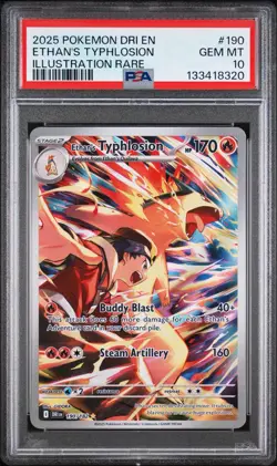 2025 Pokemon Destined Rivals Ethan's Typhlosion Illustration Rare PSA 10 190/182 - Image 1