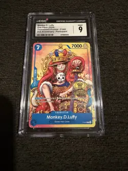 CGC 9 Monkey D. Luffy P-043 2nd Anniversary Tournament Promo One Piece - Image 1