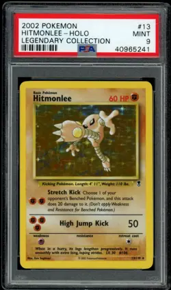 Pokemon Hitmonlee #13 110 Holo Rare 2002 Legendary Collection PSA 9 - Image 1