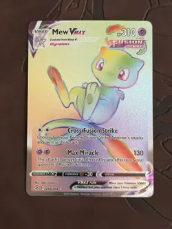 Pokemon Mew VMAX TCG Fusion Strike Secret Rare Holo Card 268/264 Rainbow NM - Image 3