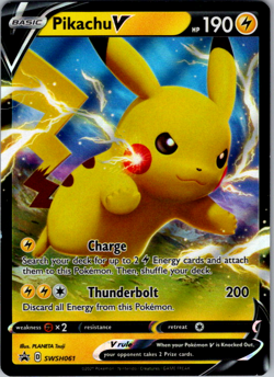 Pikachu V - SWSH061 - Pokemon Sword & Shield Promo Ultra Rare Card VLP - Image 1