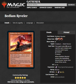 2021 MTG Magic the Gathering Time Spiral Remastered #340 Bedlam Reveler Rare - Image 3