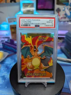 2000 Topps Pokemon TV Animation Clear Cards #PC3 Charizard PSA GEM MINT 10 - Image 1