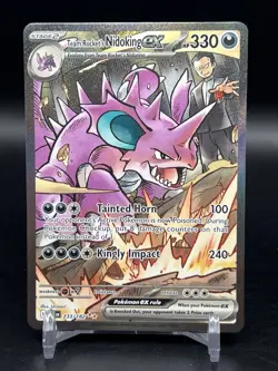 Pokemon TCG Team Rockets Nidoking EX 233/182 Destined Rivals SIR NM - Image 1